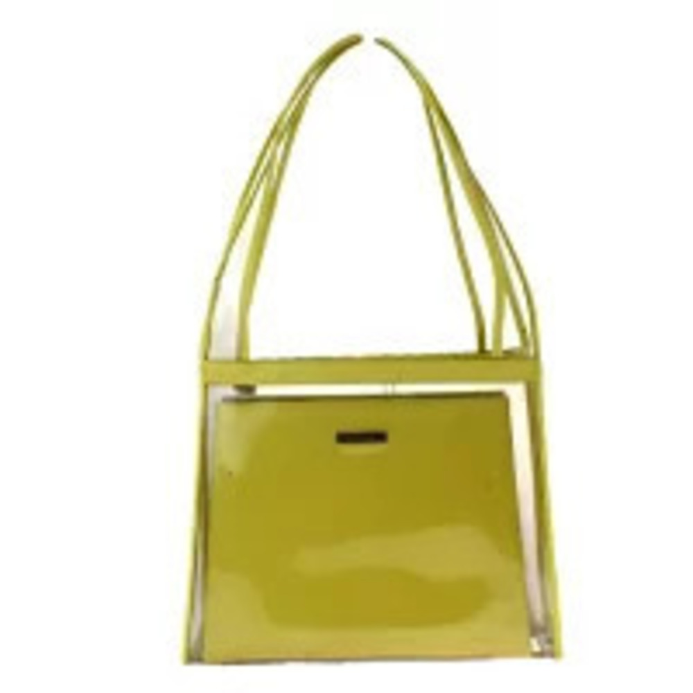 Gucci Handbag Shoulder Clear Green Vinyl Leather